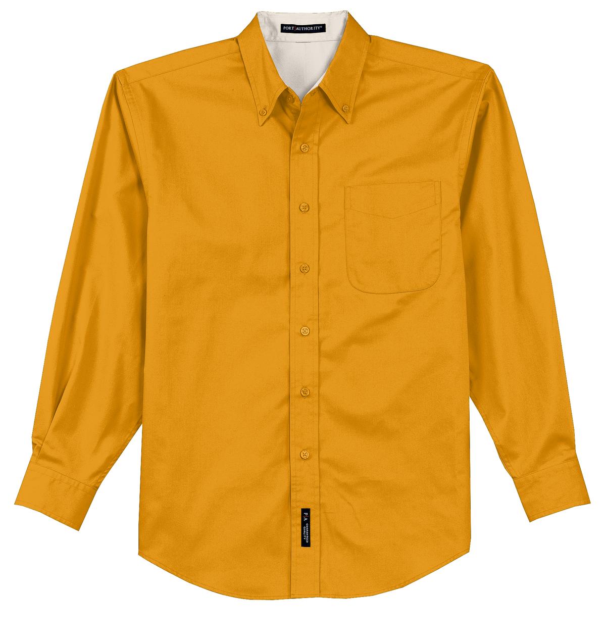 Port Authority Extended Size Long Sleeve Easy Care Shirt S608ES Yellow 7XL