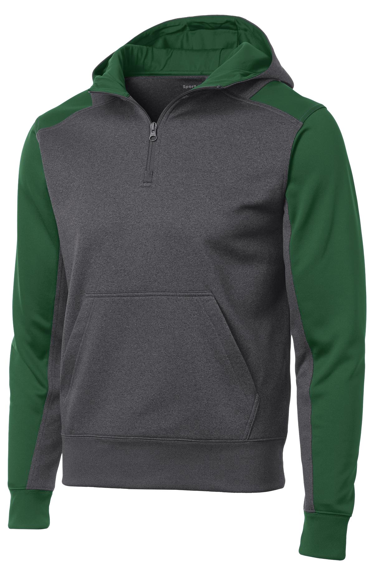 Sport Tek Colorblock Tech Fleece 1 4 Zip Hooded Sweatshirt Nestle Edmond