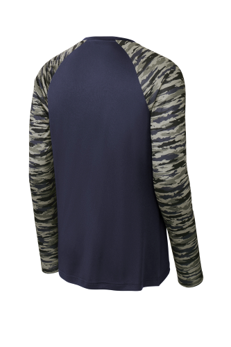 DRI-FIT POLY MATERIAL-Sport-Tek Drift Camo Colorblock Long Sleeve Tee ...