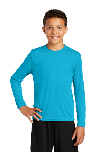Sport Tek Youth Long Sleeve Competitor Tee in Atomic Blue