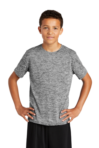 Sport-Tek Youth PosiCharge Electric Heather Tee in Black Electric