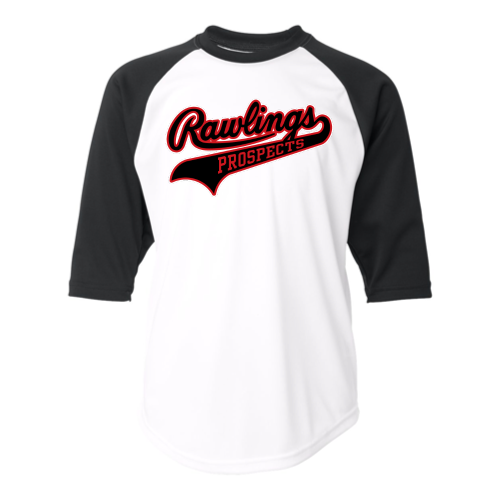 White Black D4 Youth BCore 3/4 Sleeve Baseball Undershirt by Badger