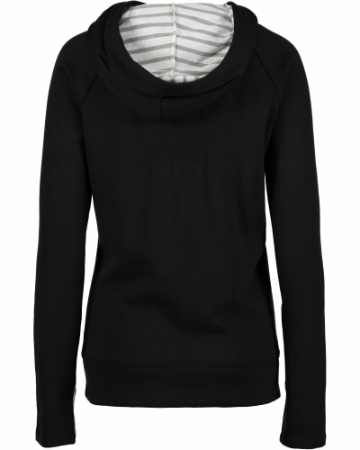 Enza ladies stripe double hood pullover best sale