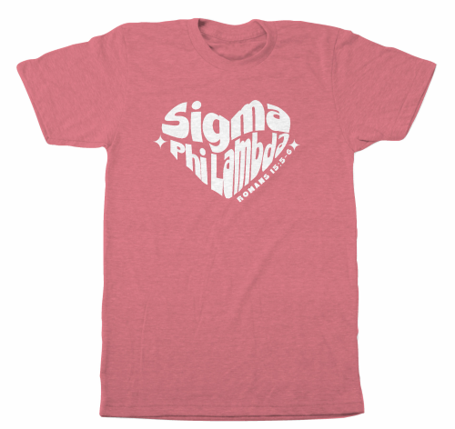National Phi Lamb Heart Text Tee Smoke Paprika | Sigma Phi Lambda