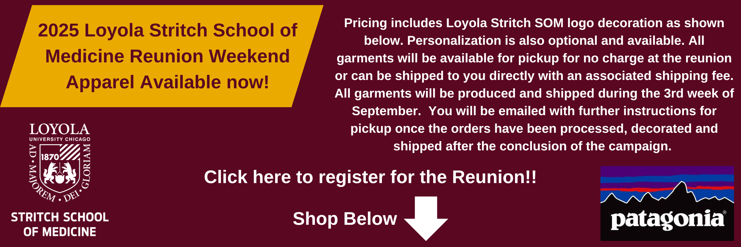 Stritch Reunion Weekend 2025 Merchandise Store
