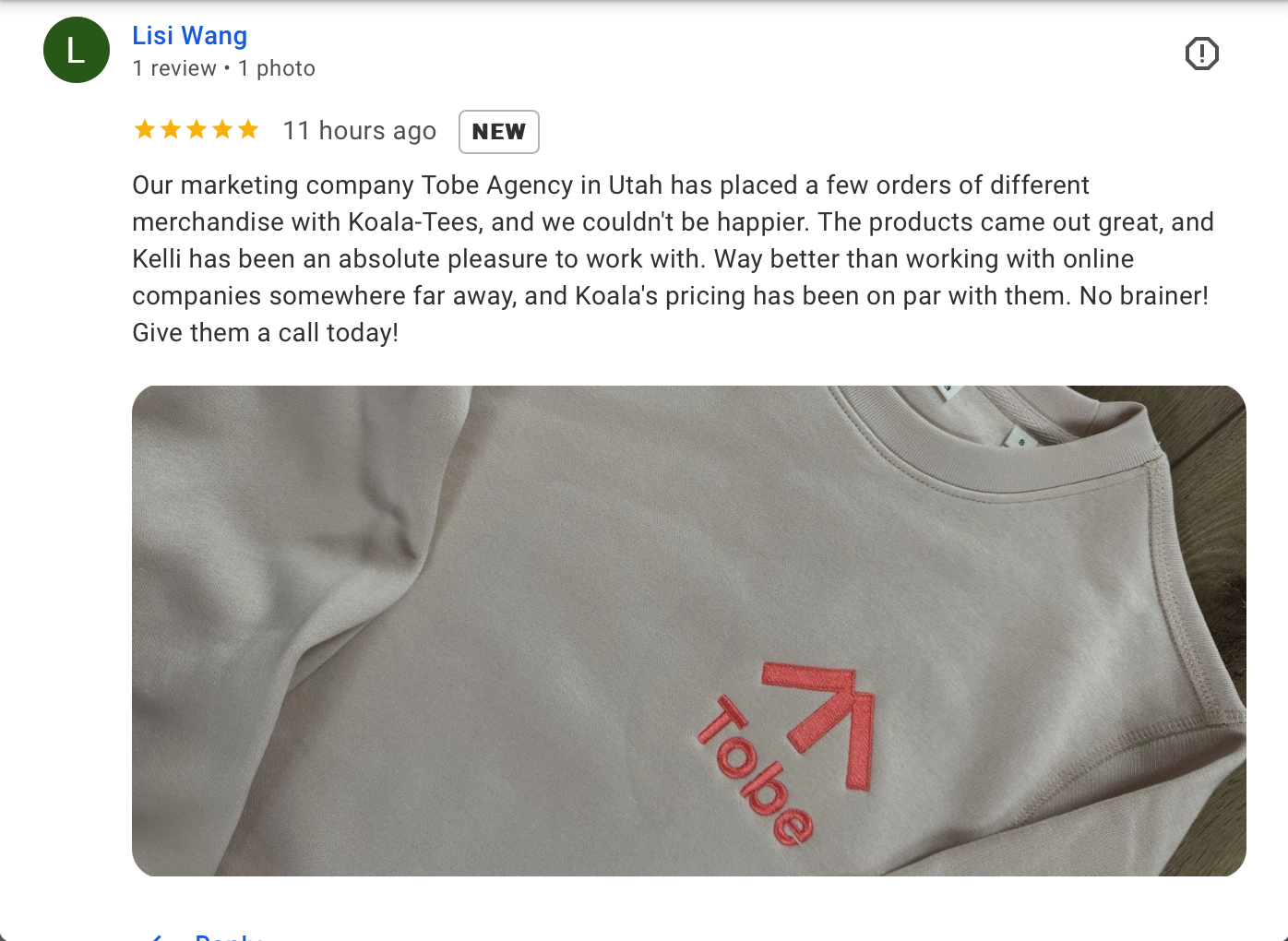 Positive Review About Custom Sweatshirts In The South Jordan, UT, Area
