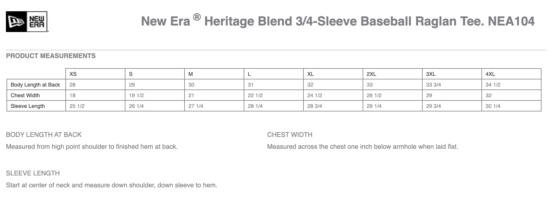 New Era Heritage Blend 3/4-Sleeve Baseball Raglan Tee. NEA104 S Black/ White