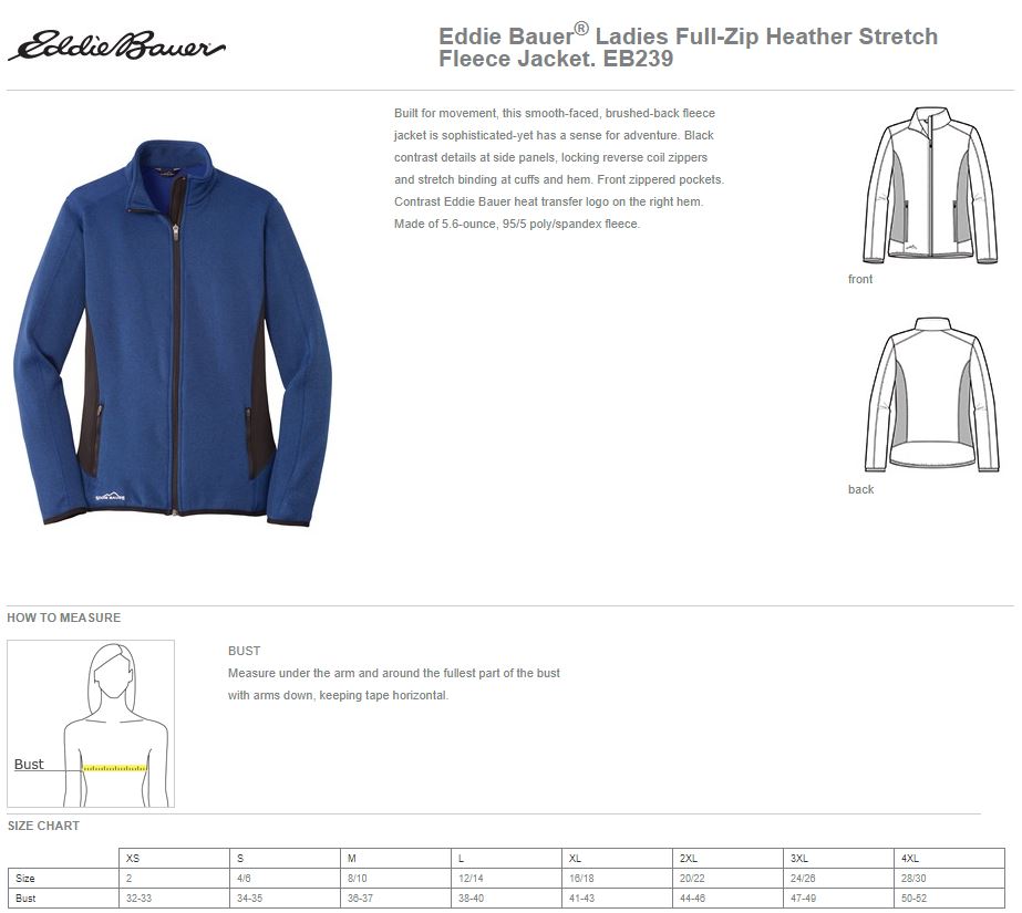 Eddie Bauer Full-Zip Heather Stretch Fleece Jacket