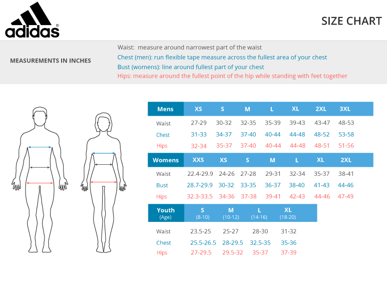 adidas sweater size chart