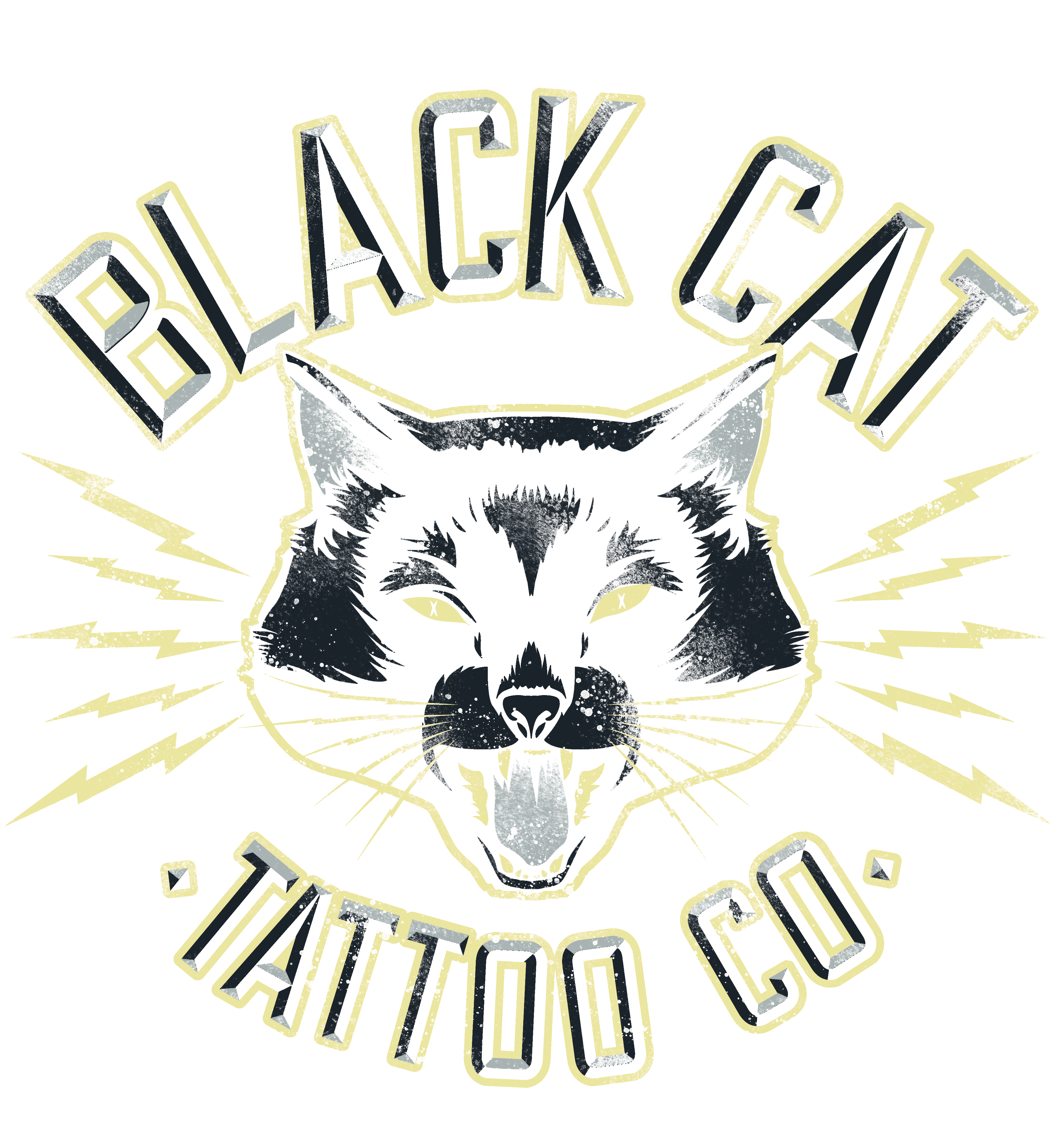 Black Cat Electric T Shirt Black Cat Tattoo Company